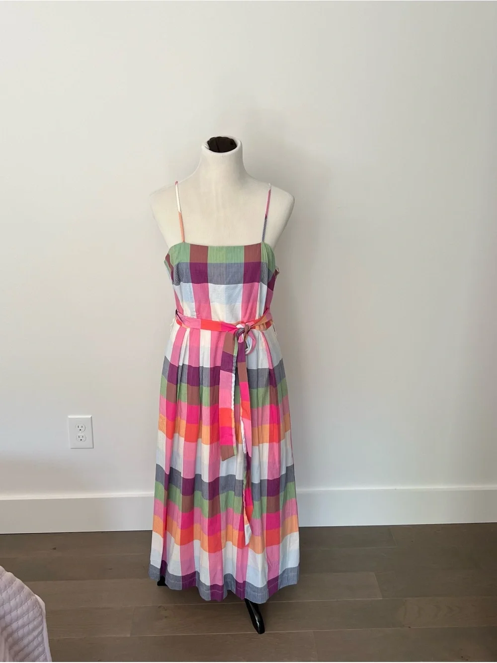 kate spade/Target Madras Plaid Midi Dress in Pink, Purple, Green, Peach, White